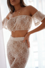 Beige lace pants