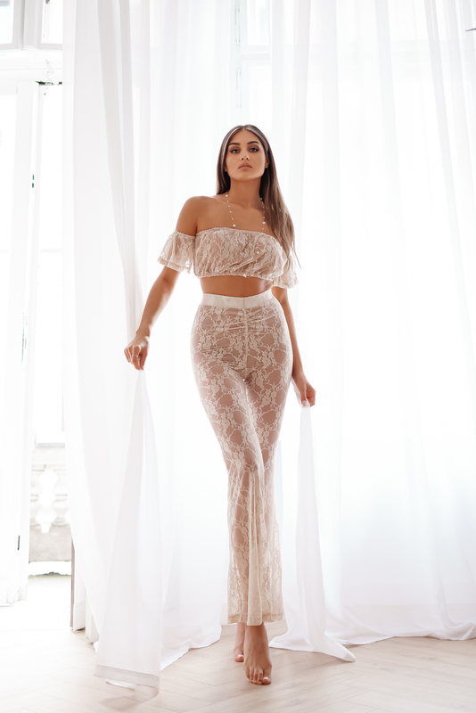 Beige lace top