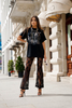 Lace pants black