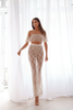 Beige lace pants