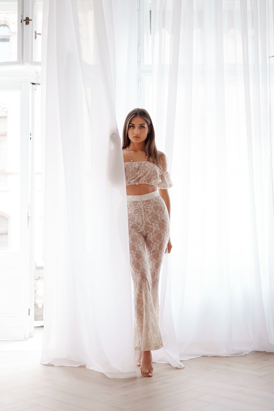 Beige lace top